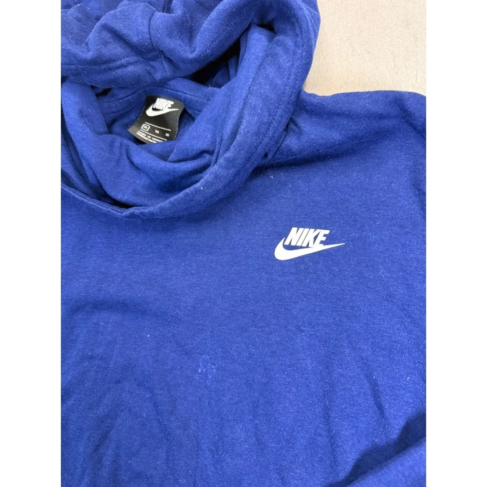 Nike Mens Sportswear Club Fleece Hoodie Royal Blue XL Pullover Logo 2016